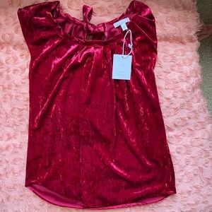 Crushed Red Velvet Sleeveless Top by LC - Lauren Conrad